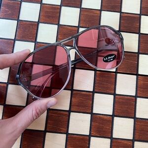 ASOS AJ Morgan pink oversized big frame aviator sunglasses